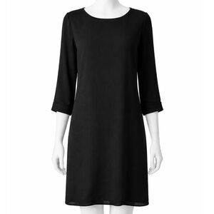 Iris & Ink Black Shift Dress with Optional Belt